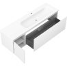 Mexen Rivel meuble de salle de bains 160 cm avec lavabo Vela droit, 1S, 1D, rainuré, blanc mat - 91A23-16047-3-BBFF01-W23P01