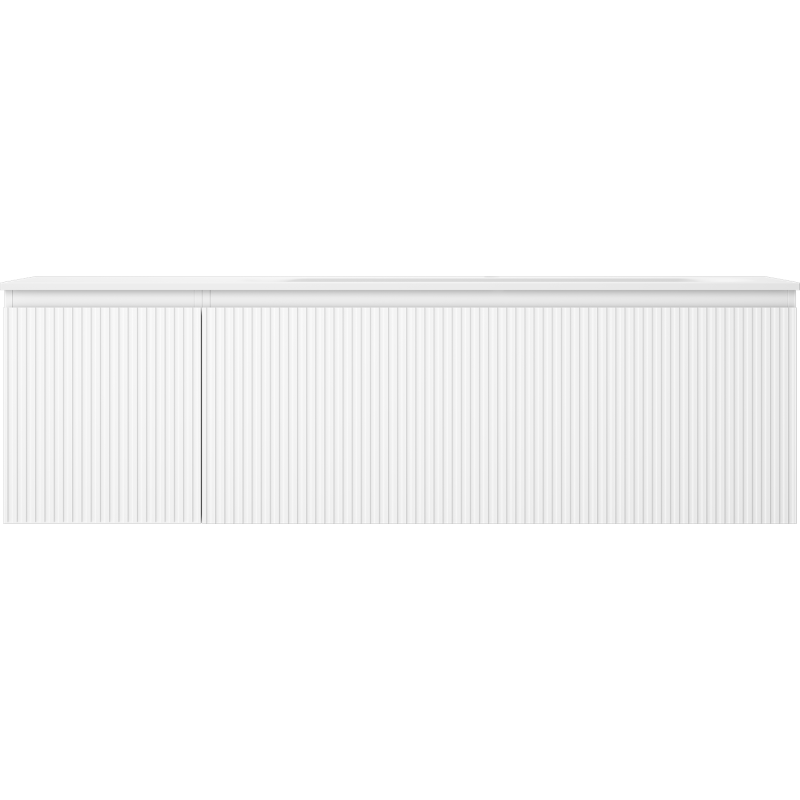 Mexen Rivel armário de casa de banho de 160 cm com lavatório Vela à direita, 1G, 1P, enrugado, branco mate