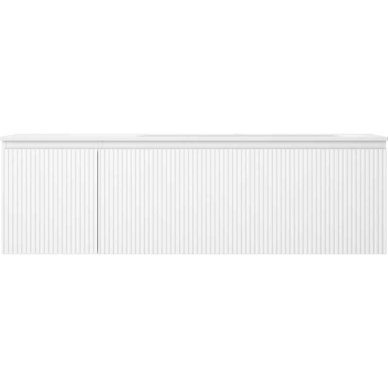 Mexen Rivel badkamerkast 160 cm met wastafel Vela rechts, 1S, 1D, gefreesd, wit mat - 91A23-16047-3-BBFF01-W23P01