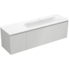 Mexen Rivel Badschrank 160 cm mit Waschbecken Vela rechts, 1S, 1D, gerillt, grau matt/weiß matt - 91A23-16047-3-BBFF62-W23P01