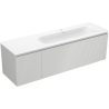 Mexen Rivel szafka łazienkowa 160 cm z umywalką Vela prawą, 1S, 1D, ryflowana, szara mat/biała mat - 91A23-16047-3-BBFF62-W23P01