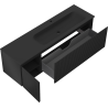 Mexen Rivel mobile bagno 160 cm con lavabo Vela destro, 1S, 1D, scanalato, nero opaco - 91A23-16047-3-BBFF71-W23P71