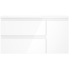 Mexen Orio Badezimmerschrank 90 cm mit linkem Otis-Waschbecken, 2S, 1D, weiß glänzend - 91A13-09047-3-BBFFF00-W18L00