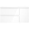 Mexen Orio Badezimmerschrank 90 cm mit Waschbecken Otis links, 2S, 1T, weiß glanz - 91A13-09047-3-BBFFF00-W18L00