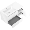 Mexen Orio bathroom cabinet 90 cm with Otis left washbasin, 2S, 1D, white gloss - 91A13-09047-3-BBFFF00-W18L00