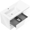 Mexen Orio bathroom cabinet 90 cm with Otis left washbasin, 2S, 1D, white gloss - 91A13-09047-3-BBFFF00-W18L00