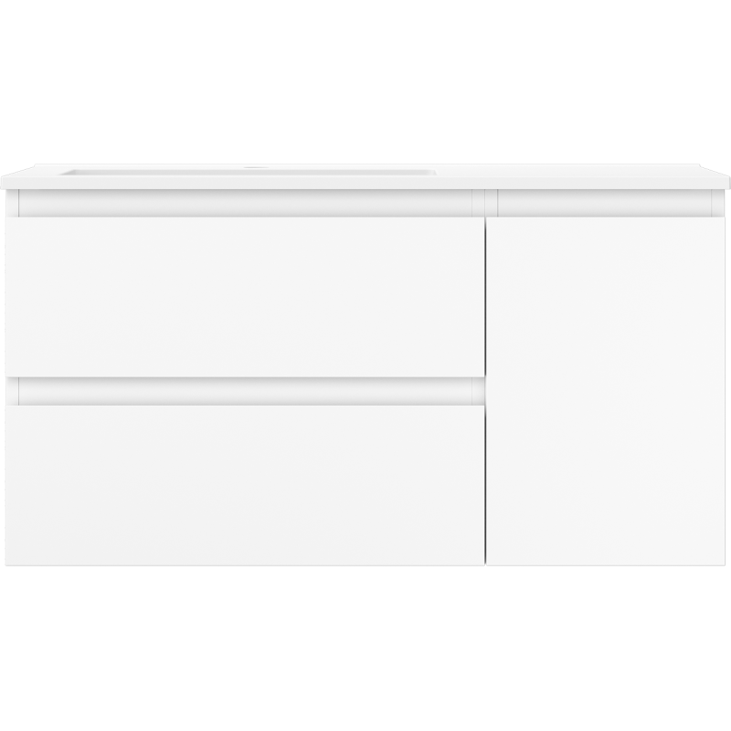 Mexen Orio armadietto da bagno 90 cm con lavabo Otis sinistro, 2S, 1D, bianco opaco - 91A13-09047-3-BBFFF01-W18L01