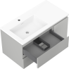 Mexen Orio szafka łazienkowa 90 cm z umywalką Otis lewą, 2S, 1D, szara mat/biała mat - 91A13-09047-3-BBFFF62-W18L01