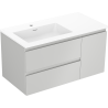 Mexen Orio Badezimmerschrank 90 cm mit Waschtisch Otis links, 2S, 1D, graumatt/weißmatt - 91A13-09047-3-BBFFF62-W18L01