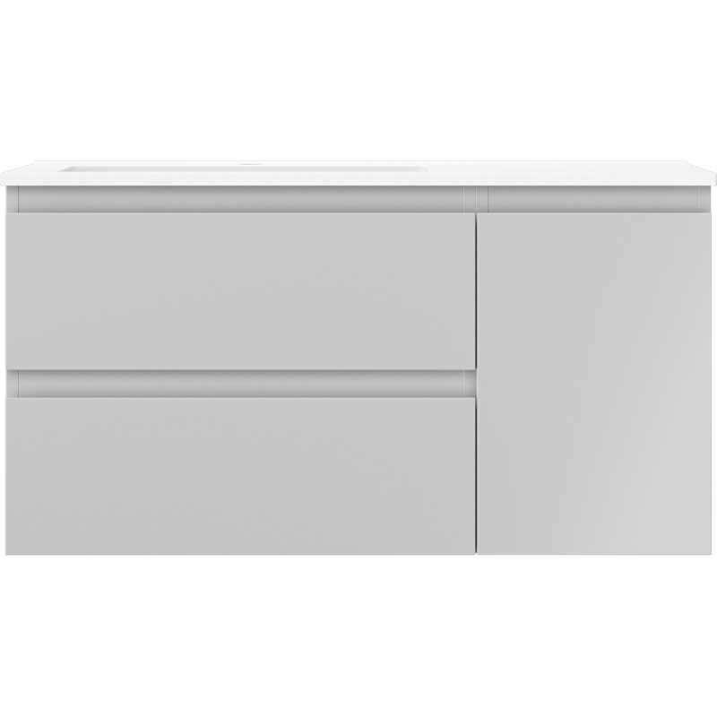 Mexen Orio badkamerkast 90 cm met wastafel Otis links, 2S, 1D, grijs mat/wit mat - 91A13-09047-3-BBFFF62-W18L01