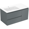 Mexen Orio meuble de salle de bain 90 cm avec lavabo Otis gauche, 2S, 1D, graphite mat/blanc mat - 91A13-09047-3-BBFFF66-W18L01