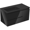 Mexen Orio mobile bagno 90 cm con lavabo Otis sinistro, 2S, 1D, nero lucido/nero opaco - 91A13-09047-3-BBFFF70-W18L71