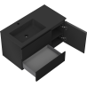 Mexen Orio mobile da bagno 90 cm con lavabo Otis sinistro, 2S, 1D, nero opaco - 91A13-09047-3-BBFFF71-W18L71