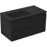 Mexen Orio kupaonski ormarić 90 cm s umivaonikom Otis lijevi, 2S, 1D, crni mat - 91A13-09047-3-BBFFF71-W18L71