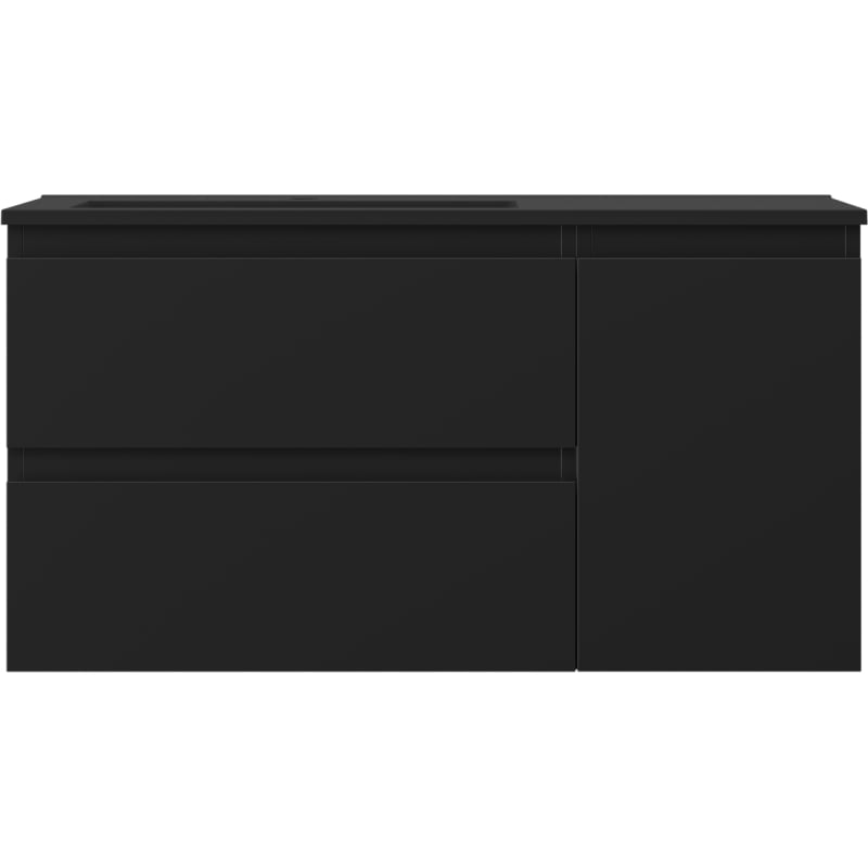 Mexen Orio szafka łazienkowa 90 cm z umywalką Otis lewą, 2S, 1D, czarna mat - 91A13-09047-3-BBFFF71-W18L71