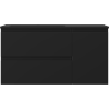 Mexen Orio Badezimmerschrank 90 cm mit linkem Waschbecken Otis, 2S, 1D, schwarz matt - 91A13-09047-3-BBFFF71-W18L71