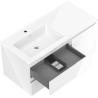 Mexen Orio meuble de salle de bain 100 cm avec lavabo Otis gauche, 2S, 1D, blanc brillant - 91A13-10047-3-BBFFF00-W18L00
