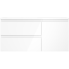 Mexen Orio meuble de salle de bain 100 cm avec lavabo Otis gauche, 2S, 1D, blanc brillant - 91A13-10047-3-BBFFF00-W18L00