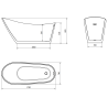 Mexen Oviedo freestanding bathtub 170 x 76 cm, white - 51561707600