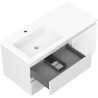 Mexen Orio bathroom cabinet 100 cm with Otis left sink, 2S, 1D, white matte - 91A13-10047-3-BBFFF01-W18L01
