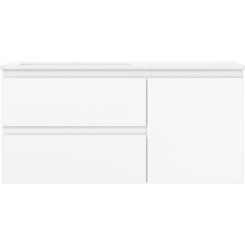 Mexen Orio badkamerkast 100 cm met wastafel Otis links, 2S, 1D, wit mat - 91A13-10047-3-BBFFF01-W18L01