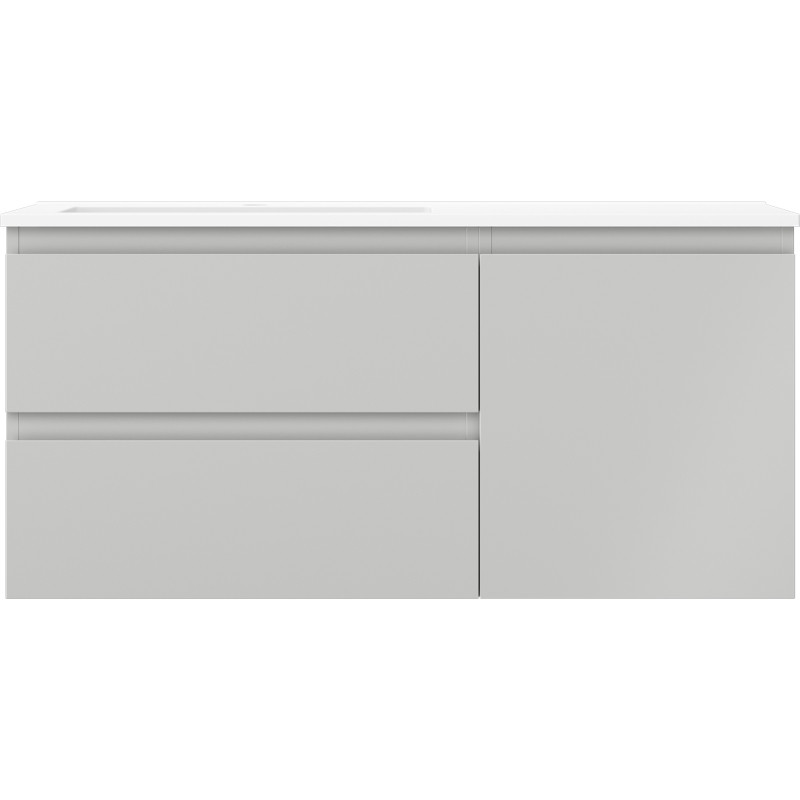 Mexen Orio badkamerkast 100 cm met wastafel Otis links, 2S, 1D, grijs mat/wit mat - 91A13-10047-3-BBFFF62-W18L01
