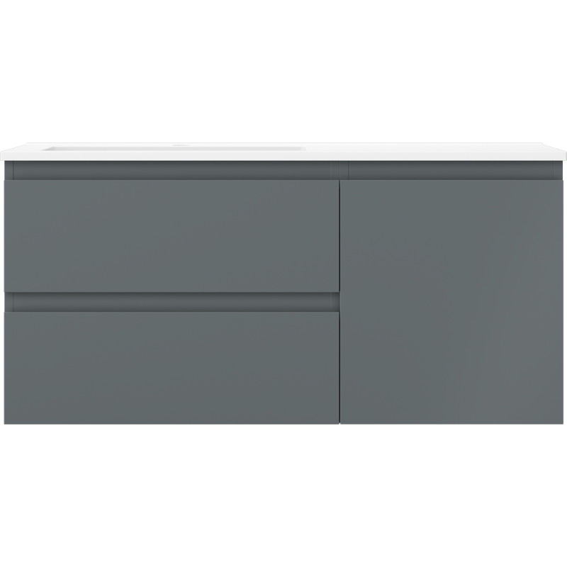 Mexen Orio badkamerkast 100 cm met wastafel Otis links, 2S, 1D, grafiet mat/wit mat - 91A13-10047-3-BBFFF66-W18L01