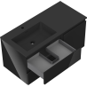 Mexen Orio mobile da bagno 100 cm con lavabo Otis sinistro, 2S, 1D, nero lucido/nero opaco - 91A13-10047-3-BBFFF70-W18L71
