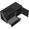 Mexen Orio armadietto da bagno 100 cm con lavabo Otis sinistro, 2S, 1D, nero lucido/nero opaco - 91A13-10047-3-BBFFF70-W18L71