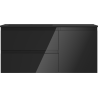 Mexen Orio armario de baño 100 cm con lavabo Otis izquierdo, 2S, 1D, negro brillo/negro mate - 91A13-10047-3-BBFFF70-W18L71