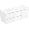 Mexen Orio Badezimmerschrank 120 cm mit linkem Otis-Waschbecken, 2S, 1T, weiß glänzend - 91A13-12047-3-BBFFF00-W18L00