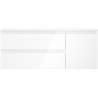 Mexen Orio Badezimmerschrank 120 cm mit linkem Otis-Waschbecken, 2S, 1T, weiß glänzend - 91A13-12047-3-BBFFF00-W18L00