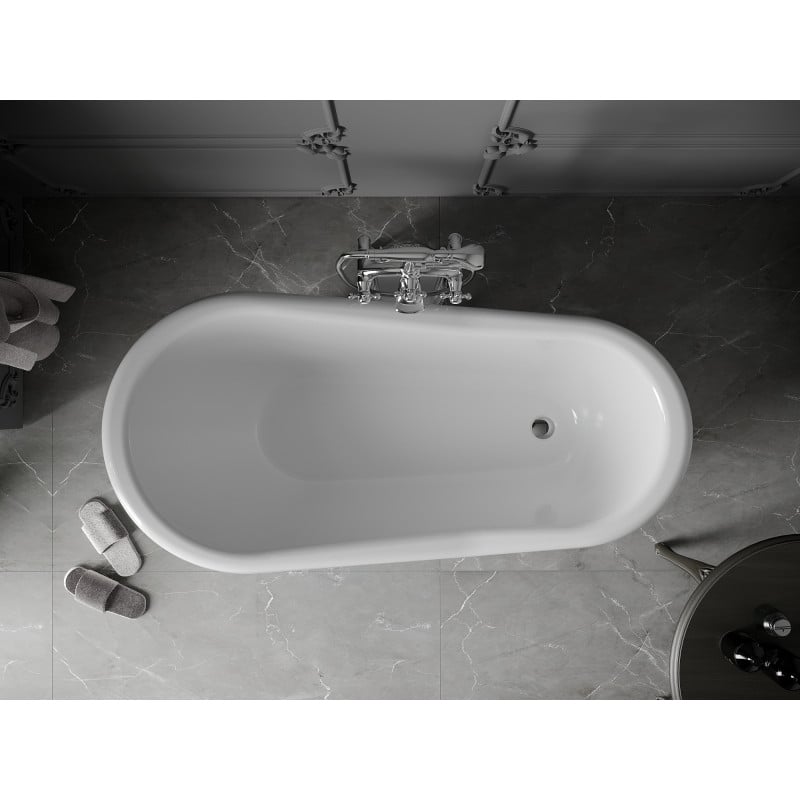 Mexen Retro vrijstaande badkuip 150 x 73 cm, wit, chromen poten - 53251507300-00
