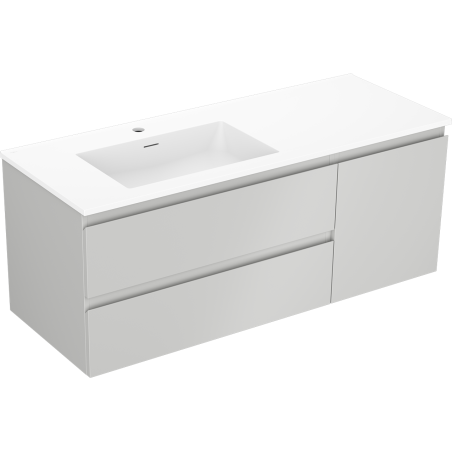 Mexen Orio mobile da bagno 120 cm con lavabo Otis sinistro, 2S, 1D, grigio opaco/bianco opaco - 91A13-12047-3-BBFFF62-W18L01
