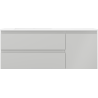 Mexen Orio mueble de baño de 120 cm con lavabo Otis izquierdo, 2S, 1D, gris mate/blanco mate - 91A13-12047-3-BBFFF62-W18L01