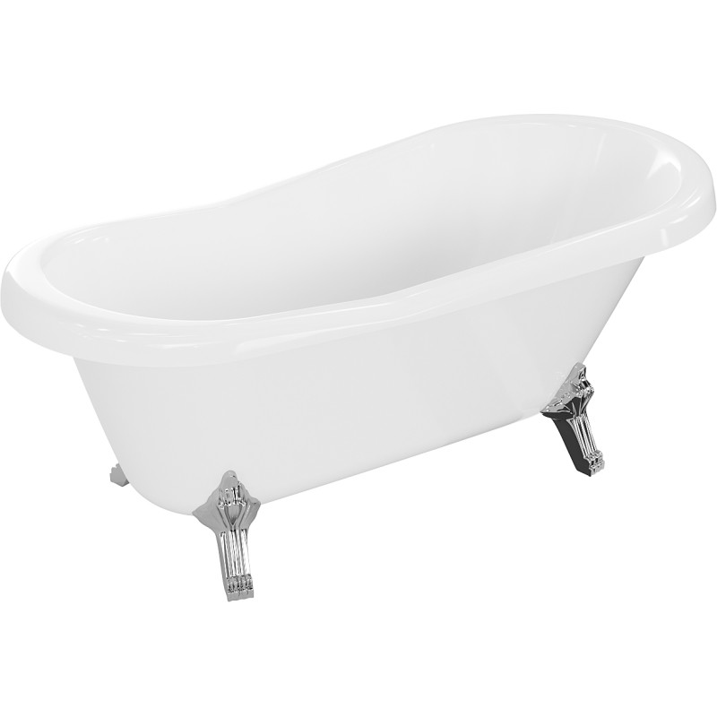 Mexen Retro samostojeća kada 150 x 73 cm, bijela, kromirane noge - 53251507300-00