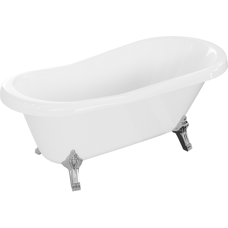 Mexen Retro vrijstaande badkuip 150 x 73 cm, wit, chromen poten - 53251507300-00
