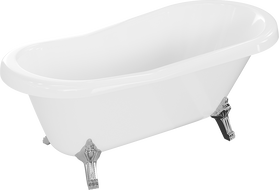 Mexen Retro freistehende Badewanne 150 x 73 cm, weiß, Chromfüße - 53251507300-00