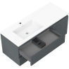 Mexen Orio mueble de baño 120 cm con lavabo Otis izquierdo, 2S, 1D, grafito mate/blanco mate - 91A13-12047-3-BBFFF66-W18L01