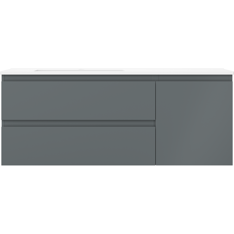 Mexen Orio badkamerkast 120 cm met wastafel Otis links, 2S, 1D, grafiet mat/wit mat - 91A13-12047-3-BBFFF66-W18L01