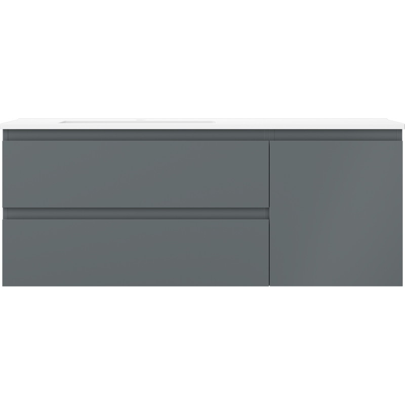 Mexen Orio mobile da bagno 120 cm con lavabo Otis a sinistra, 2S, 1D, grafite opaco/bianco opaco - 91A13-12047-3-BBFFF66-W18L01