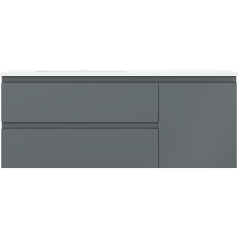 Mexen Orio szafka łazienkowa 120 cm z umywalką Otis lewą, 2S, 1D, grafit mat/biała mat - 91A13-12047-3-BBFFF66-W18L01