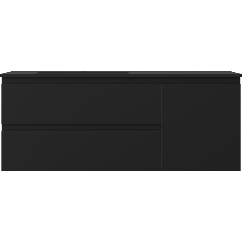Mexen Orio szafka łazienkowa 120 cm z umywalką Otis lewą, 2S, 1D, czarna mat - 91A13-12047-3-BBFFF71-W18L71