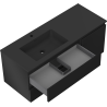Mexen Orio Badezimmerschrank 120 cm mit linker Waschbecken Otis, 2S, 1D, schwarz matt - 91A13-12047-3-BBFFF71-W18L71