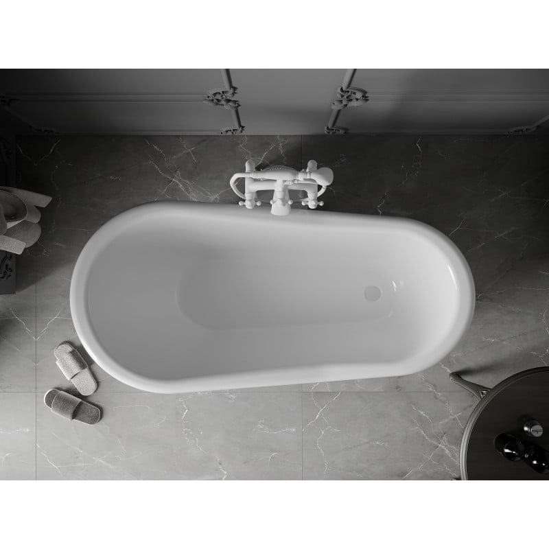 Mexen Retro freestanding bathtub 150 x 73 cm, white, white legs - 53251507300-20