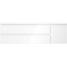 Mexen Orio Badezimmerschrank 160 cm mit Waschbecken Otis links, 2S, 1D, weiß glänzend - 91A13-16047-3-BBFFF00-W18L00