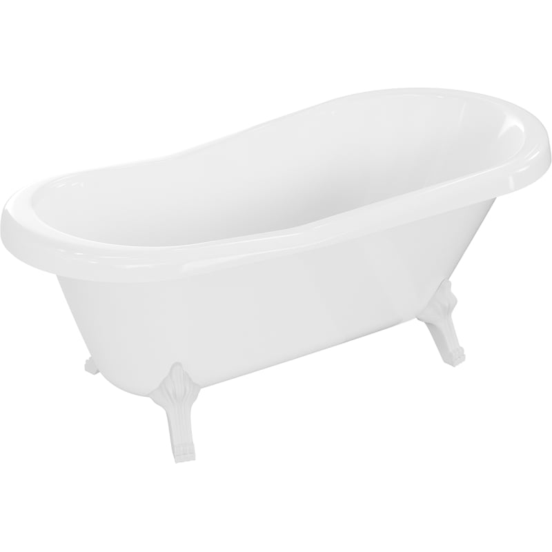 Mexen Retro vann vabal seisev 150 x 73 cm, valge, valged jalad - 53251507300-20