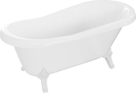 Mexen Retro μπανιέρα ελεύθερης τοποθέτησης 150 x 73 cm, λευκή, πόδια λευκά