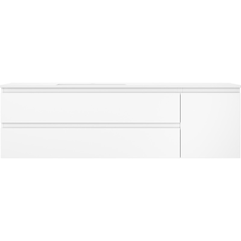 Mexen Orio Badezimmerschrank 160 cm mit Waschbecken Otis links, 2S, 1D, weiß matt - 91A13-16047-3-BBFFF01-W18L01