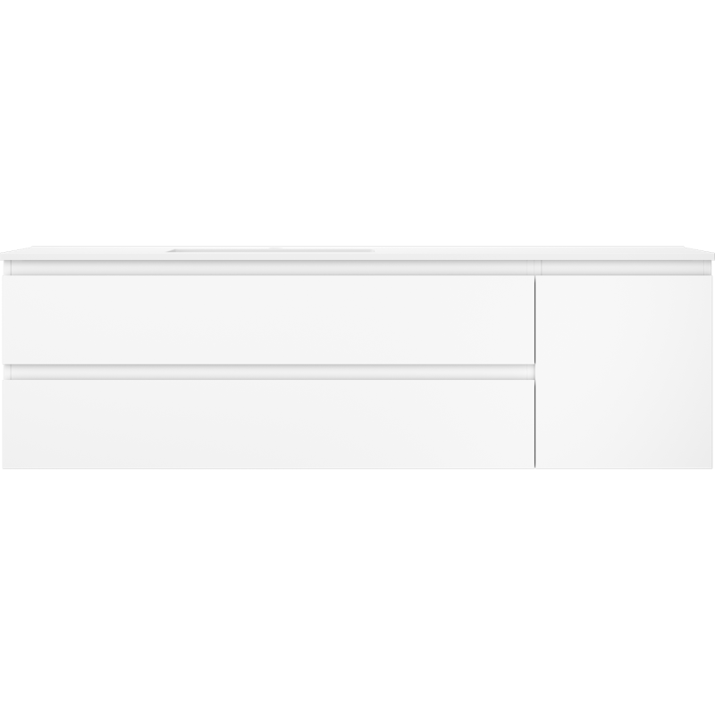 Mexen Orio badkamerkast 160 cm met Otis wastafel links, 2L, 1D, wit mat - 91A13-16047-3-BBFFF01-W18L01